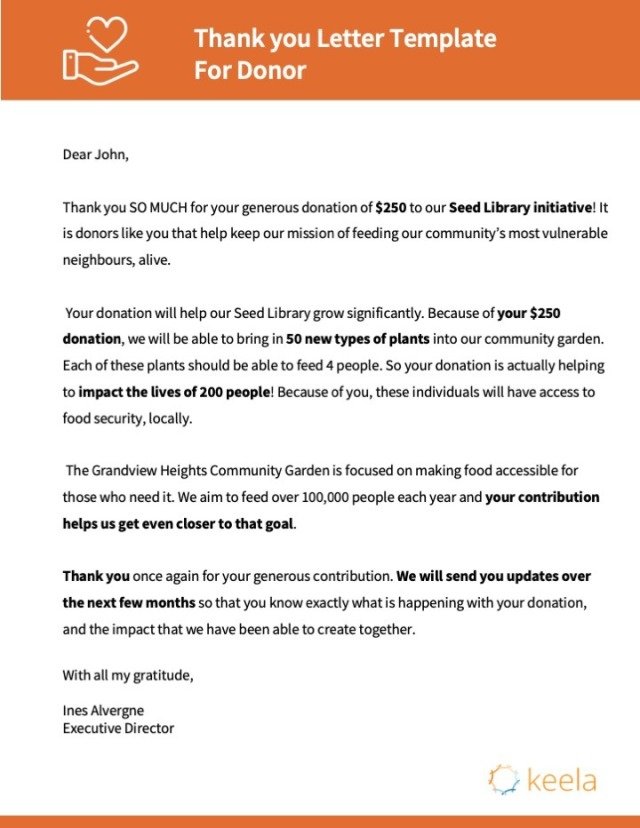 Thank You For The Donation Letter from www.sumac.com