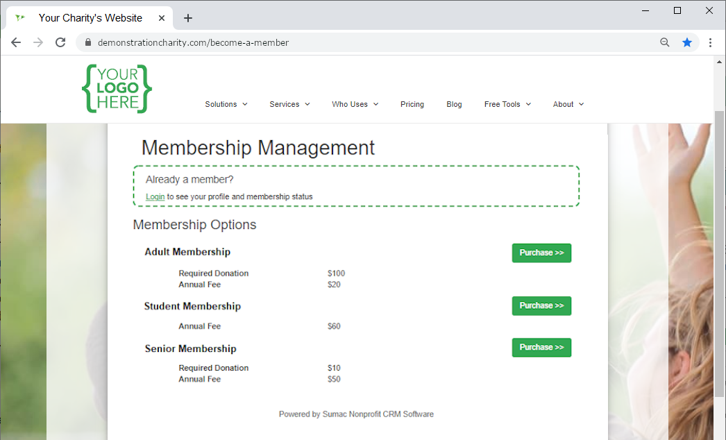 memberships page2 membership-signup-website