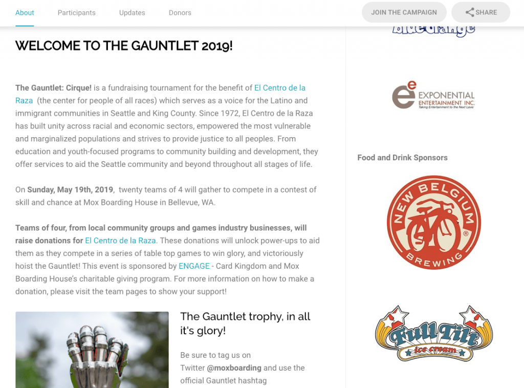 online fundraising ideas gamenight gauntlet 2019